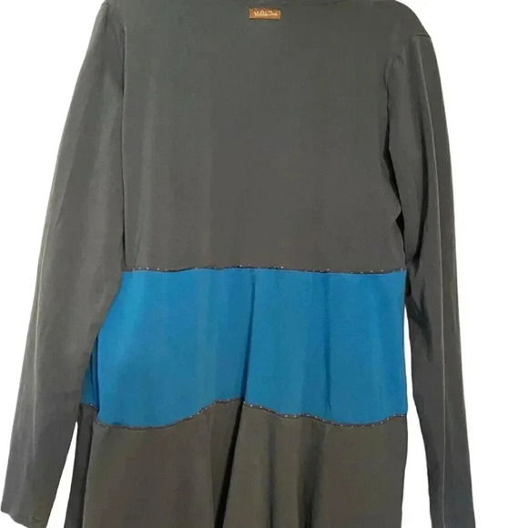 Matilda Jane flowy cardigan XL Blue with pink dot piping - Picture 2 of 3